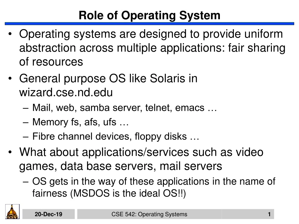 role of operating system