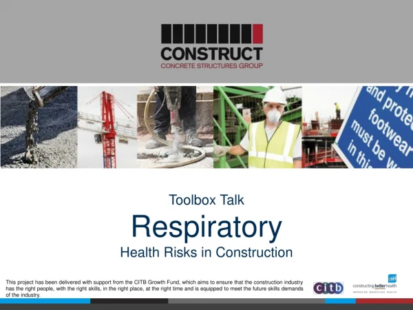 Toolbox Talk  Respiratory Health Risks in Construction