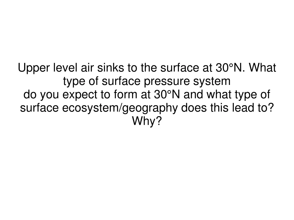 upper level air sinks to the surface at 30 n what