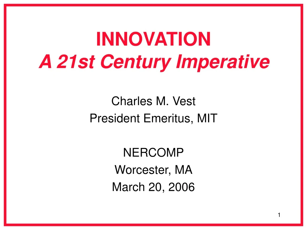 innovation a 21st century imperative