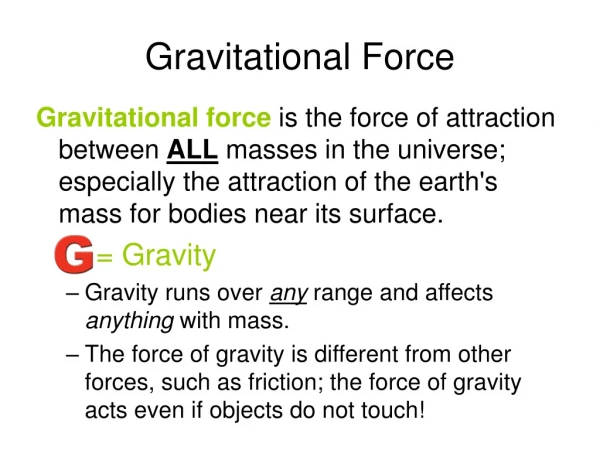 Gravitational Force