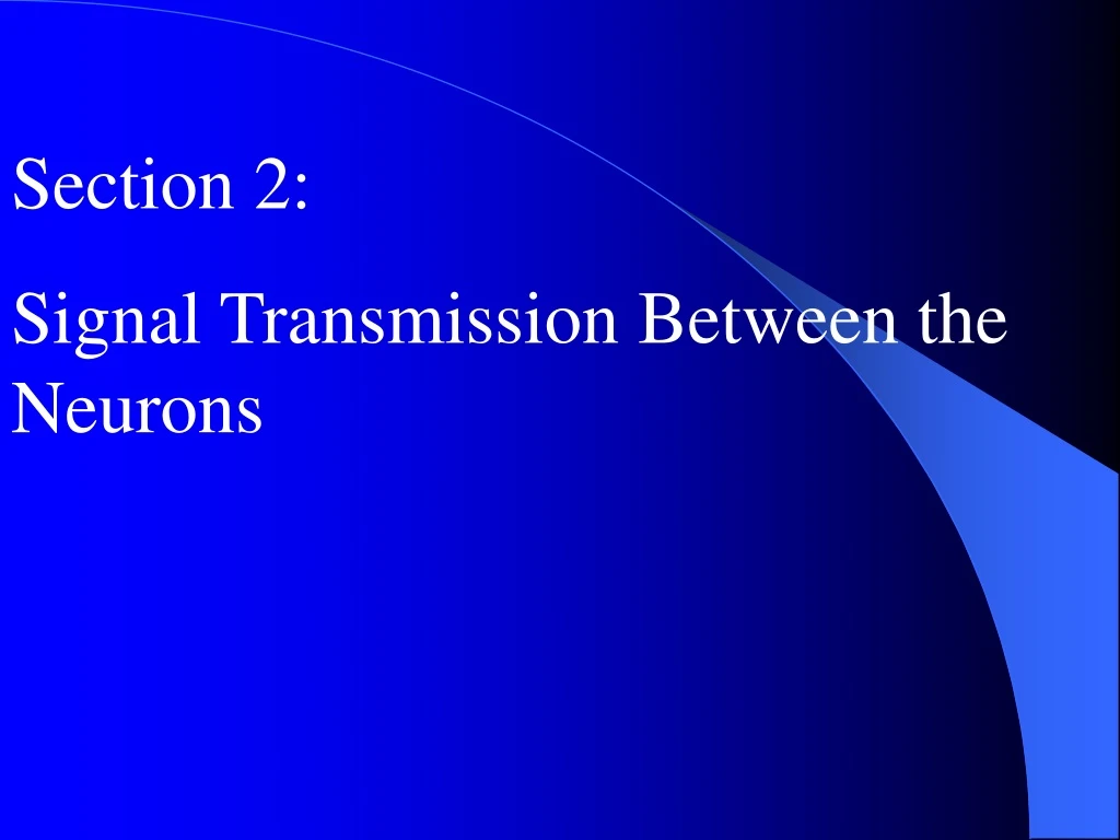 section 2 signal transmission between the neurons
