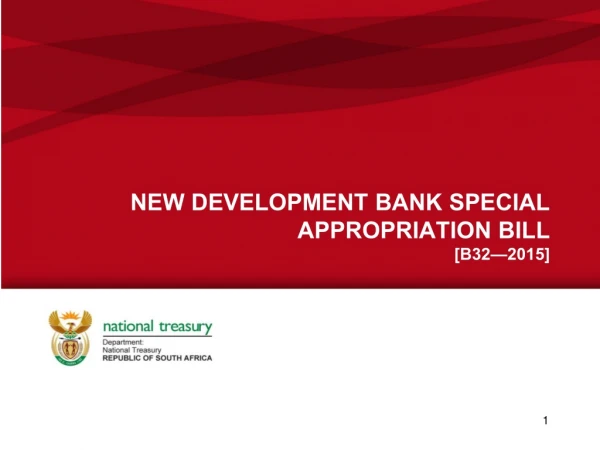 NEW DEVELOPMENT BANK SPECIAL APPROPRIATION BILL [B32—2015]
