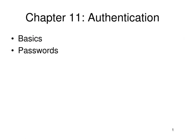 Chapter 11: Authentication