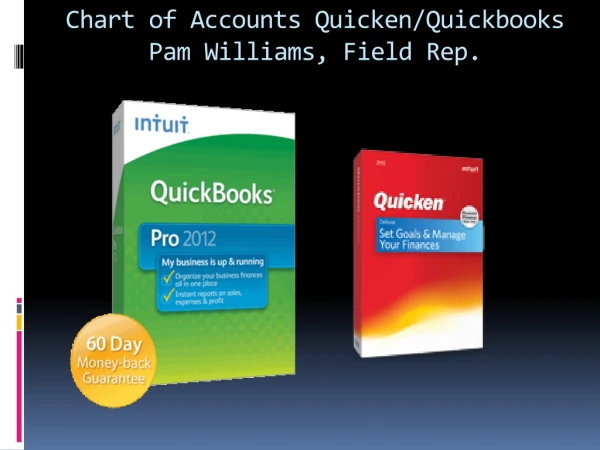 Chart of Accounts Quicken/ Quickbooks Pam Williams, Field Rep.