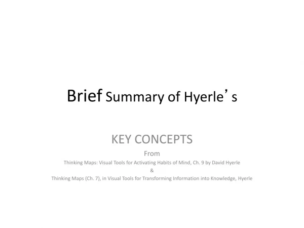 Brief  Summary of Hyerle ’ s