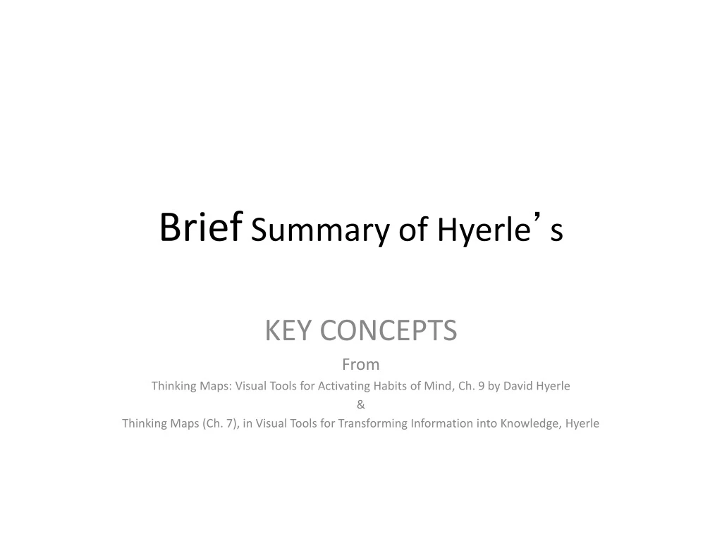 brief summary of hyerle s