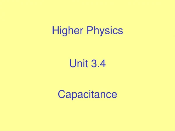 Higher Physics