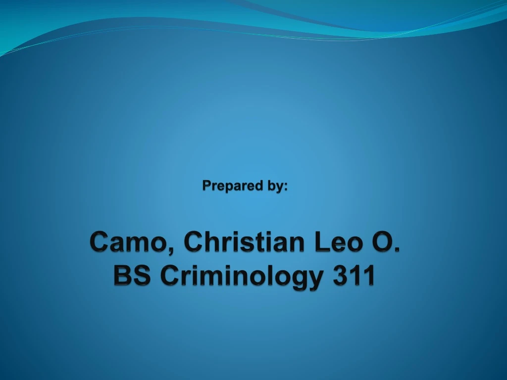prepared by camo christian leo o bs criminology 311
