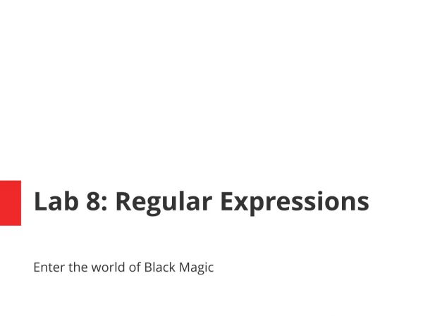 Lab 8: Regular Expressions