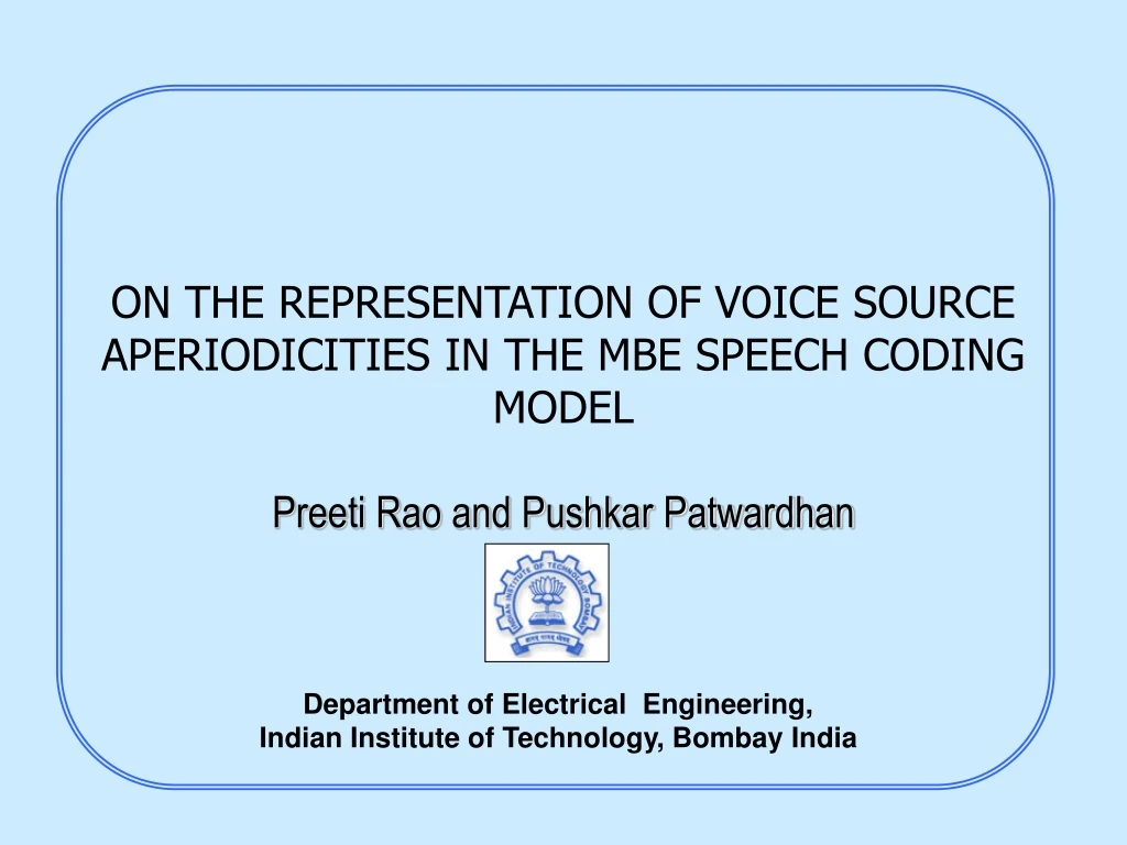 on the representation of voice source aperiodicities in the mbe speech coding model