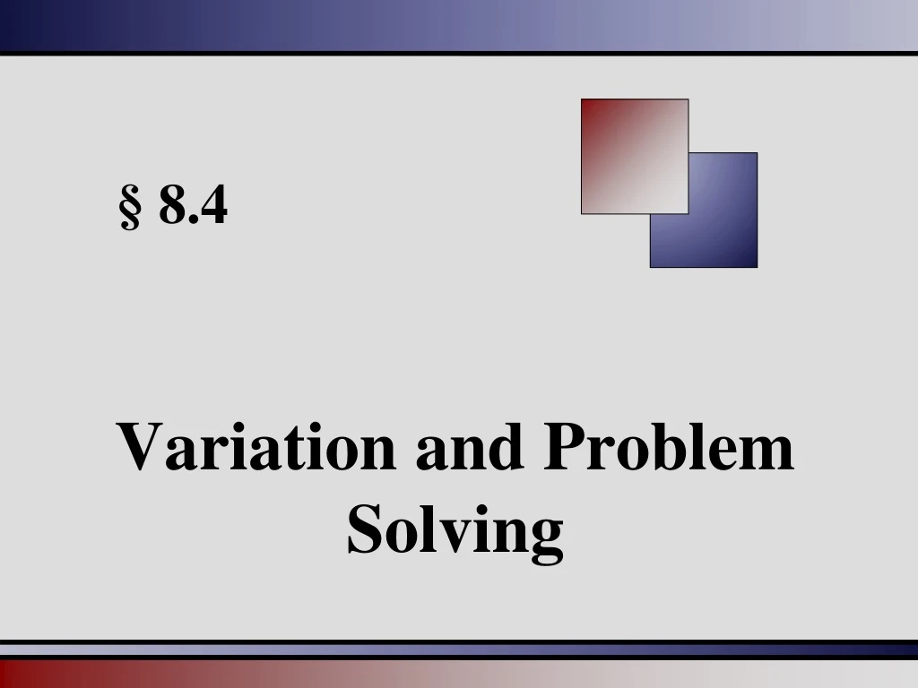 variation and problem solving