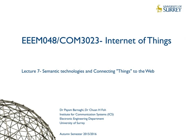 EEEM048/COM3023- Internet of Things