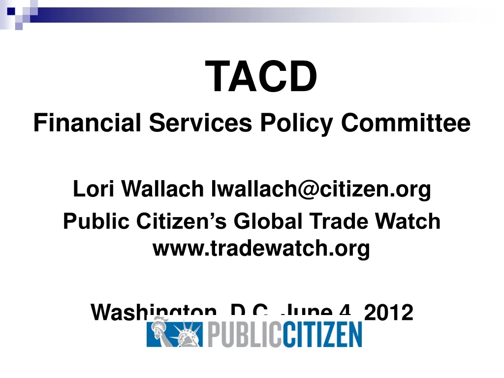 tacd financial services policy committee lori