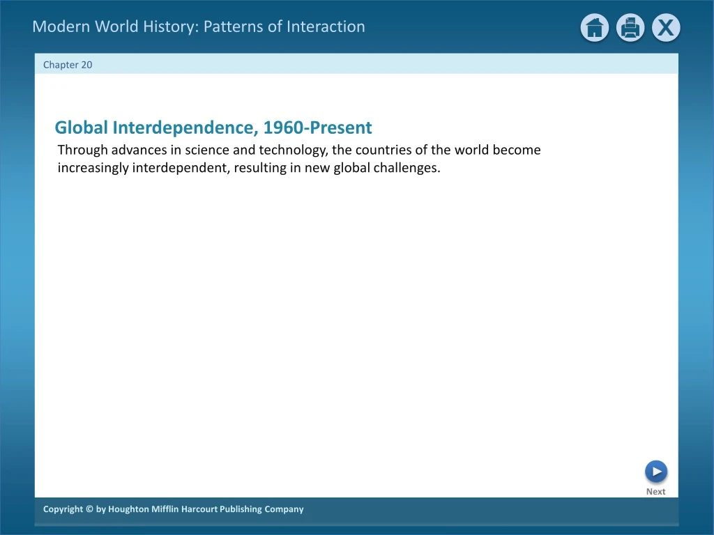 global interdependence 1960 present