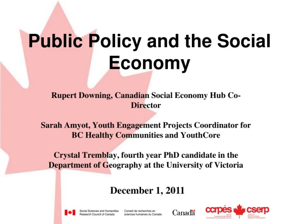 Public Policy and the Social Economy