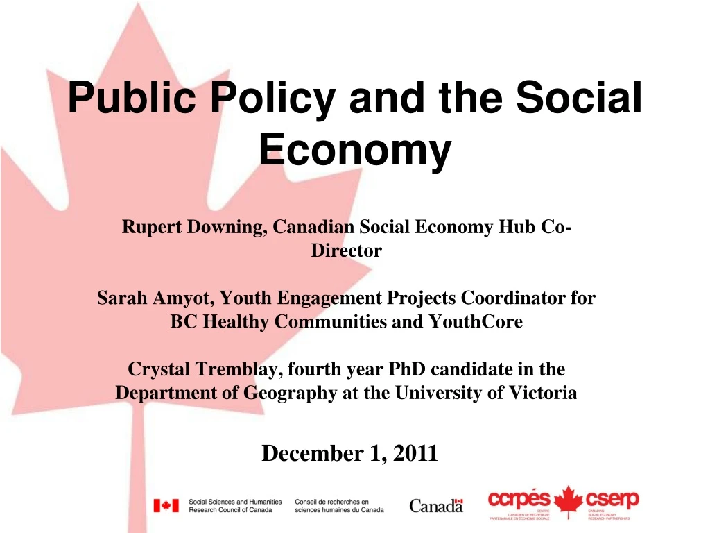 public policy and the social economy