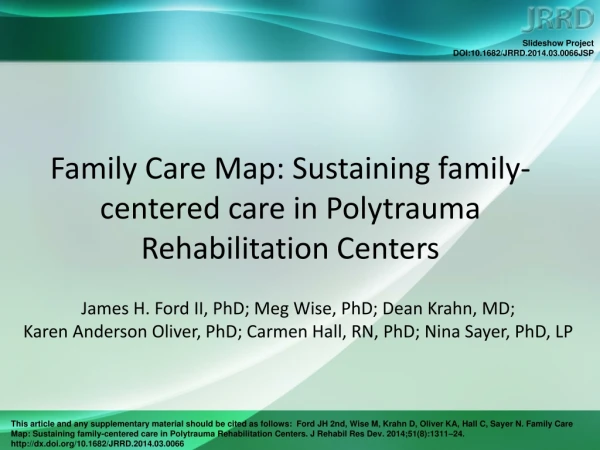 Family Care Map: Sustaining family-centered care in Polytrauma Rehabilitation Centers