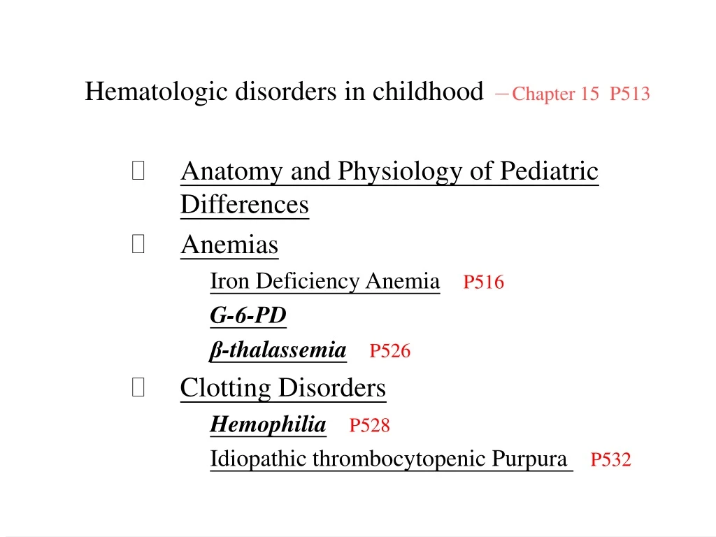 hematologic disorders in childhood chapter 15 p513