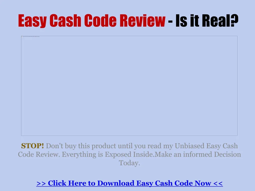easy cash code review is it real