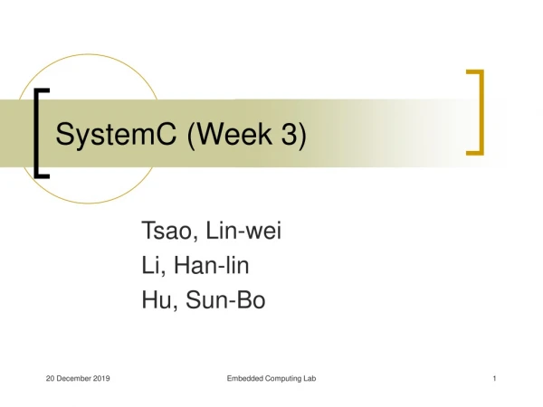SystemC (Week 3)