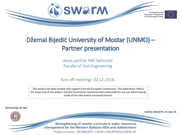 Džemal Bijedić University of Mostar (UNMO) – Partner presentation