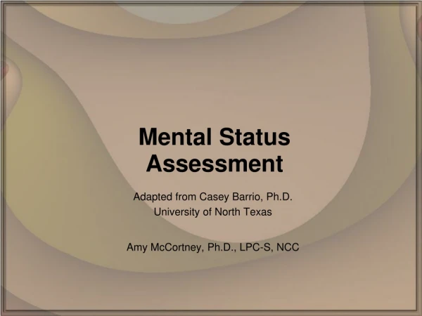 Mental Status Assessment