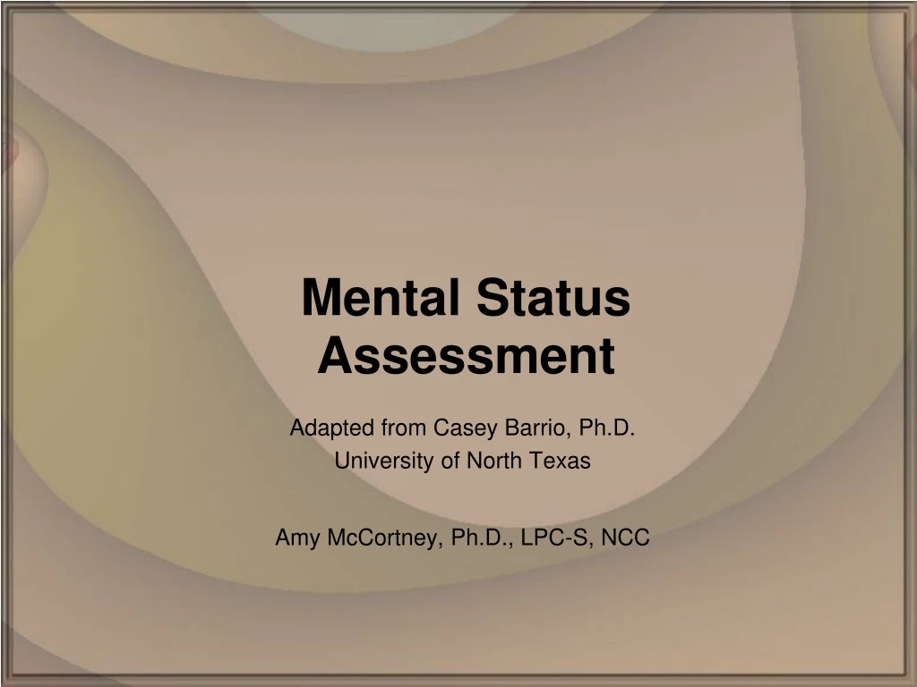 mental status assessment