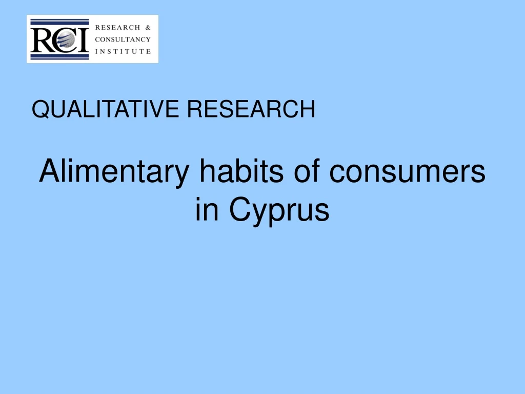 alimentary habits of consumers in cyprus