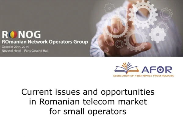 Current issues and opportunities in Romanian telecom market  for small operators