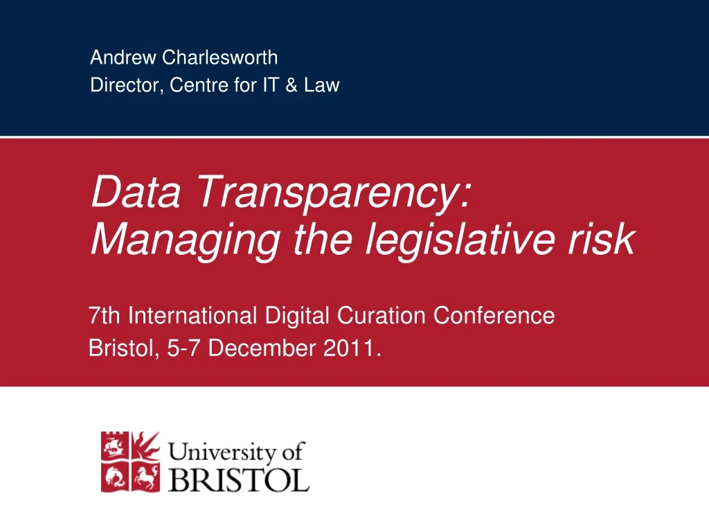 andrew charlesworth director centre for it law