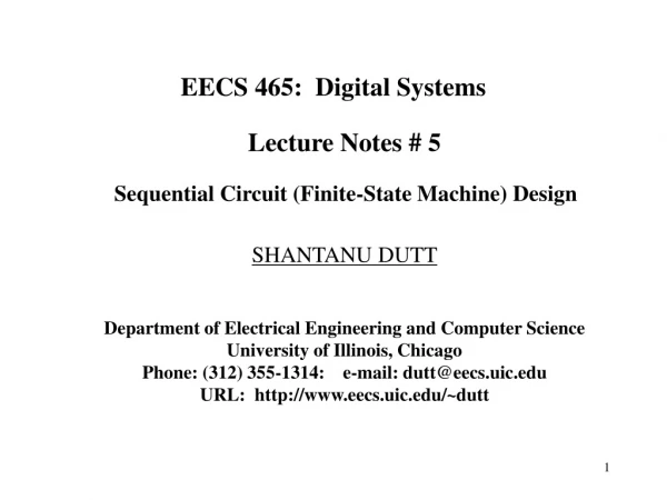 EECS 465:  Digital Systems