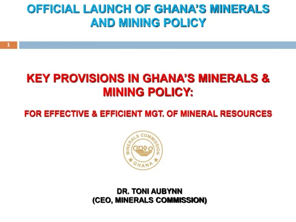 DR. TONI AUBYNN (CEO, MINERALS COMMISSION)