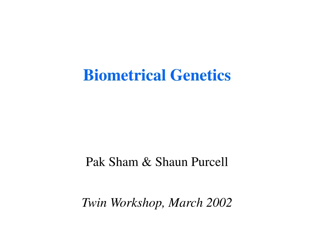 biometrical genetics