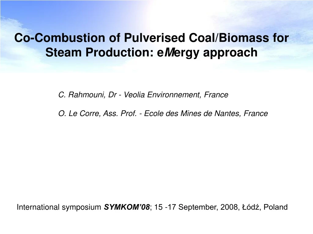 co combustion of pulverised coal biomass