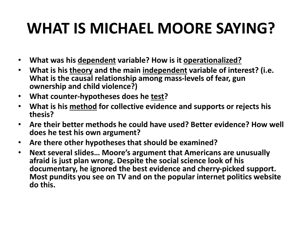 what is michael moore saying