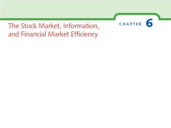 Stocks and the Stock Market