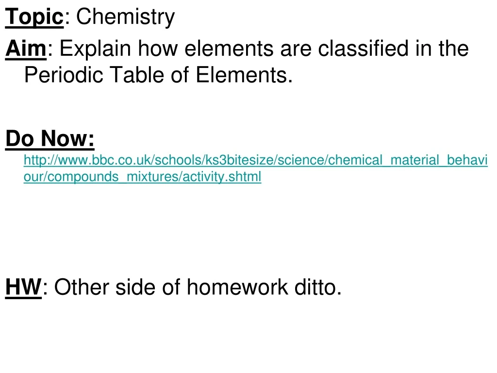 topic chemistry aim explain how elements
