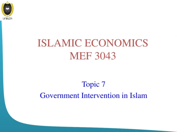 ISLAMIC ECONOMICS MEF 3043