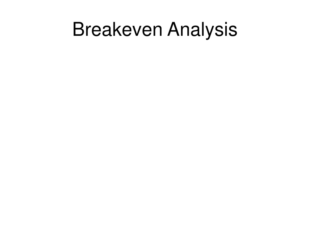 breakeven analysis