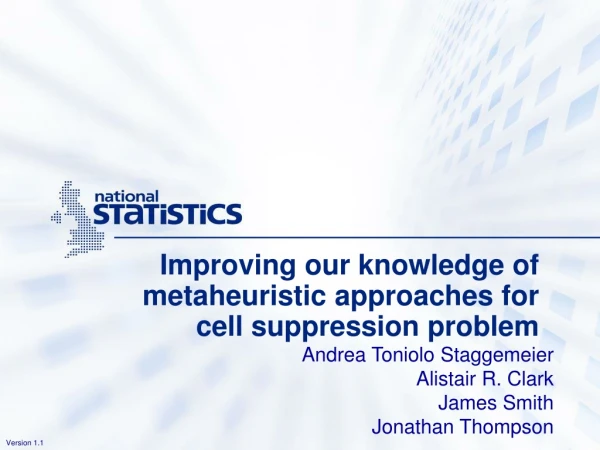 Improving our knowledge of metaheuristic approaches for cell suppression problem
