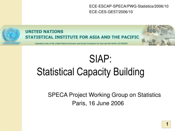 SIAP:  Statistical Capacity Building
