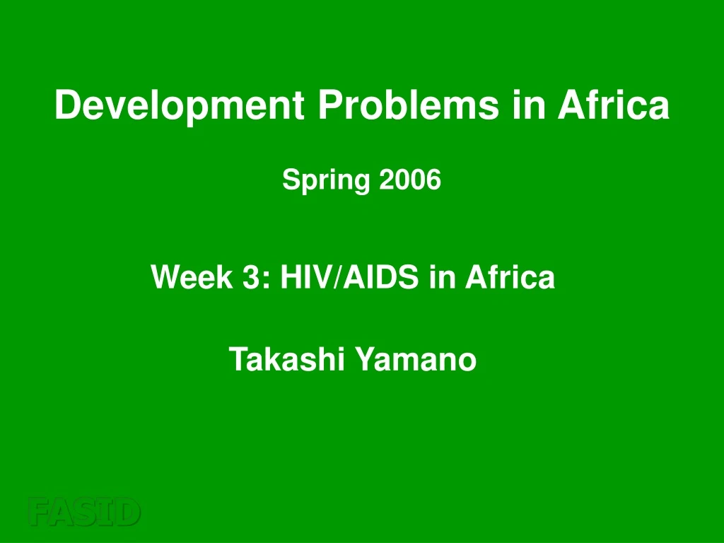 development problems in africa spring 2006