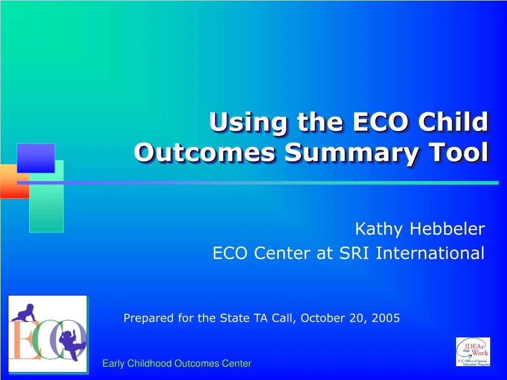 using the eco child outcomes summary tool