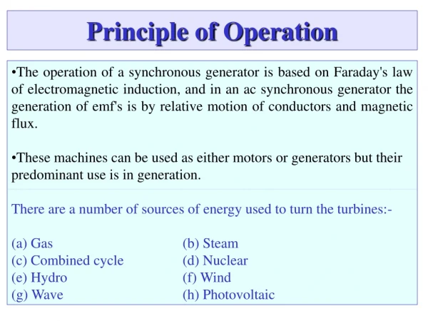 Principle of Operation