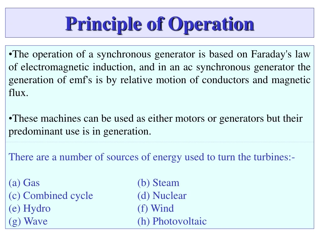 principle of operation