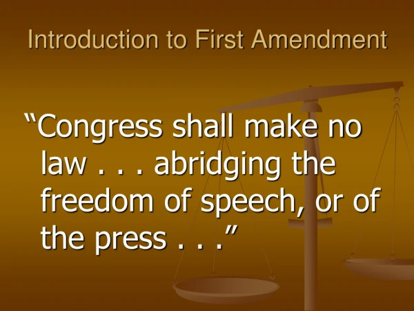 Introduction to First Amendment