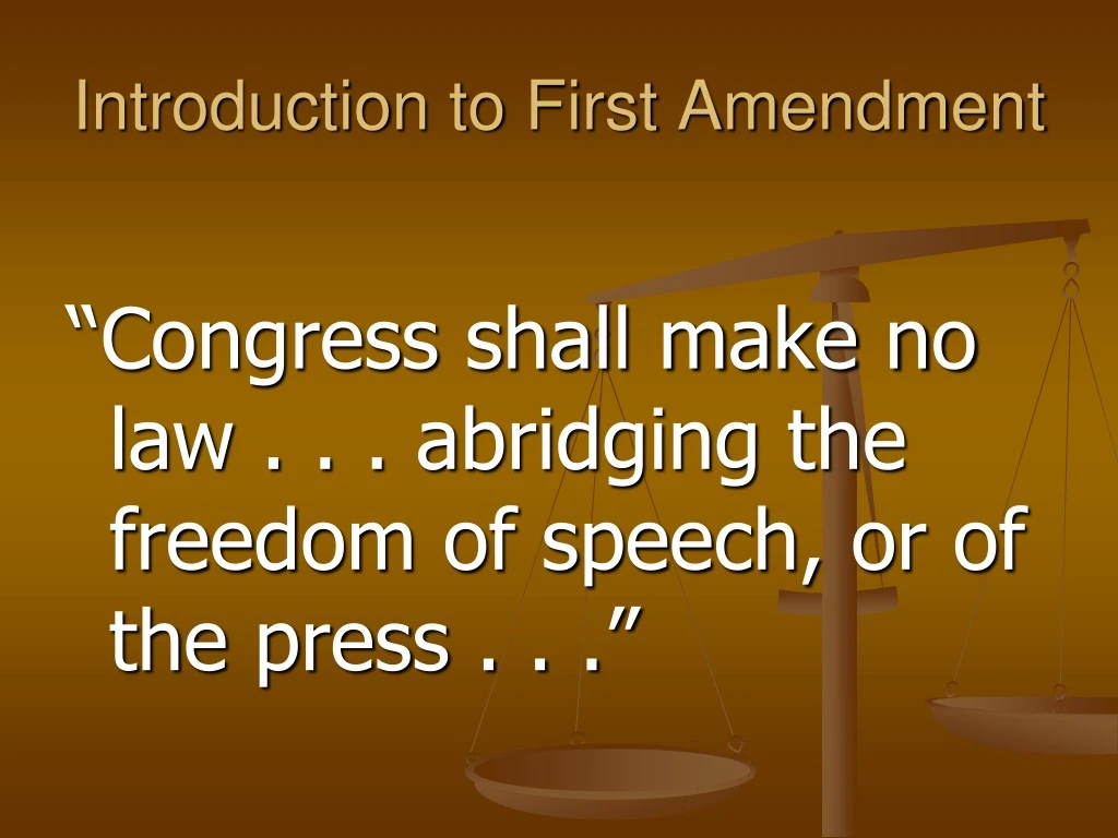 introduction to first amendment