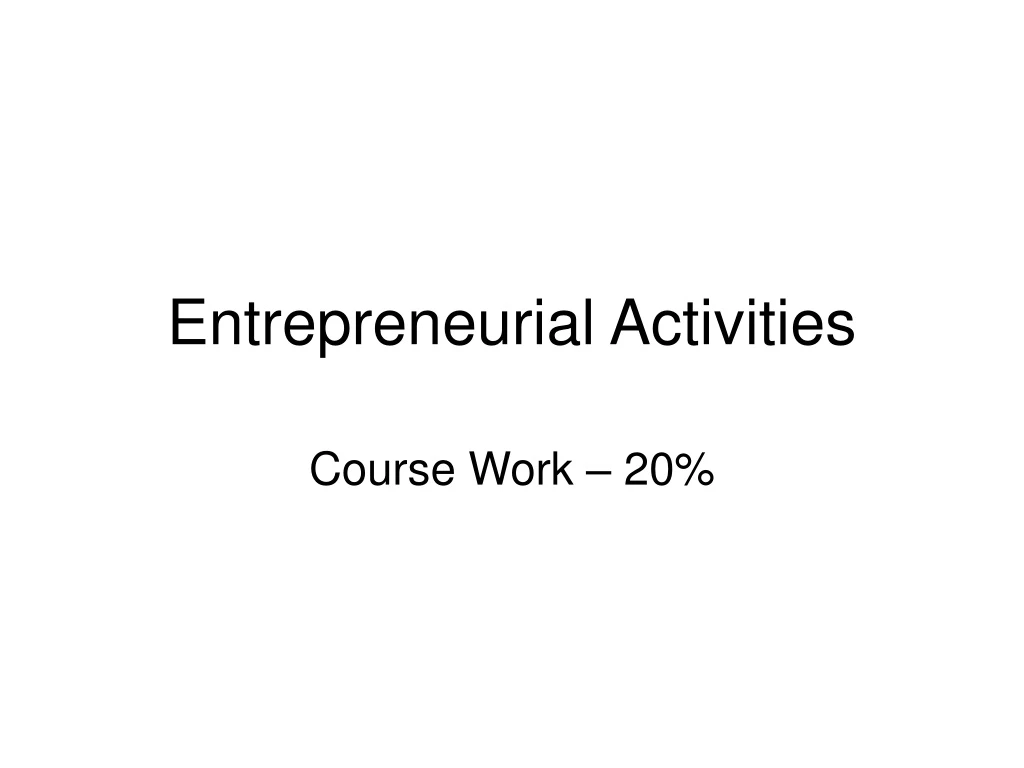 entrepreneurial activities