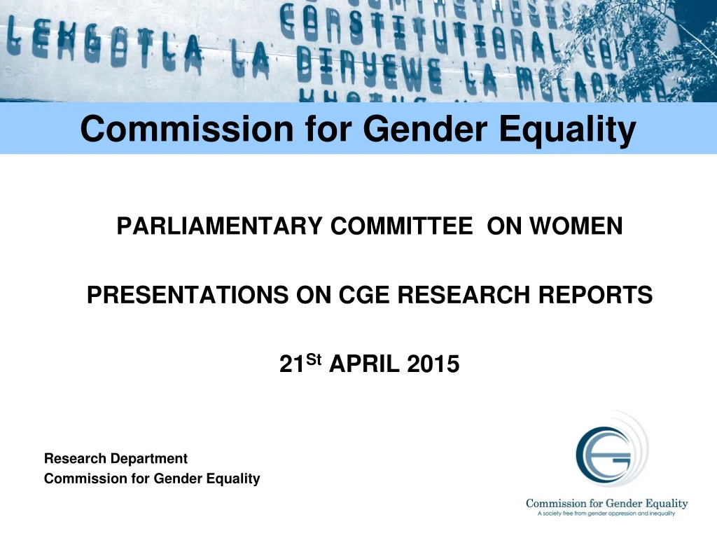 commission for gender equality
